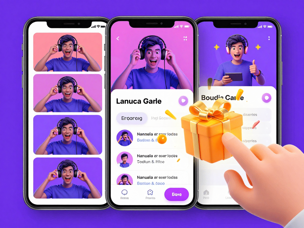 Hình Ảnh Minh Họa Người Chơi Thực Hiện 5 Bước Trên Điện Thoại Nhận Giftcode Sunwin Tân Thủ 2026 Từ Fanpage, Giao Diện Sống Động Và Hộp Quà Phát Sáng Hình ảnh minh họa người chơi thực hiện 5 bước trên điện thoại nhận giftcode sunwin tân thủ 2026 từ fanpage, giao diện sống động và hộp quà phát sáng